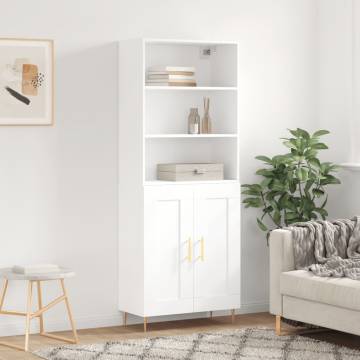 Highboard White 69.5x34x180 cm | Stylish Storage Solution