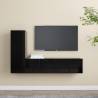 3 Piece TV Cabinet Set Black Engineered Wood Colour black Quantity in Package 3 Width 60 cm 