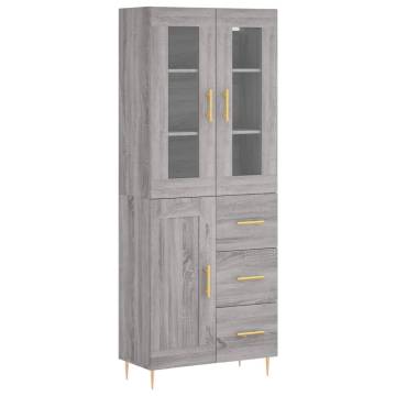 Highboard Grey Sonoma - 69.5x34x180 cm Engineered Wood