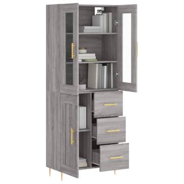 Highboard Grey Sonoma - 69.5x34x180 cm Engineered Wood