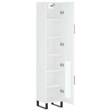 Stylish Highboard White - 34.5x34x180 cm Engineered Wood