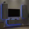 6 Piece TV Wall Units with LED - Grey Sonoma Wood