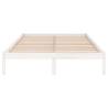 White Solid Wood Bed Frame 150x200 cm King Size | Hipo Market