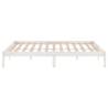 White Solid Wood Bed Frame 150x200 cm King Size | Hipo Market