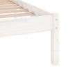 White Solid Wood Bed Frame 150x200 cm King Size | Hipo Market