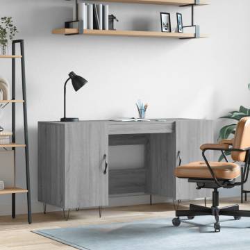 Elegant Grey Sonoma Desk - 140x50 cm | Hipomarket UK