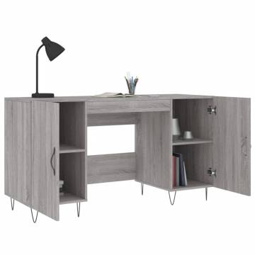 Elegant Grey Sonoma Desk - 140x50 cm | Hipomarket UK