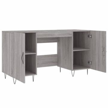 Elegant Grey Sonoma Desk - 140x50 cm | Hipomarket UK