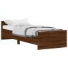 Brown Oak Bed Frame 75x190 cm | Small Single Engineered Wood