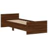 Brown Oak Bed Frame 75x190 cm | Small Single Engineered Wood