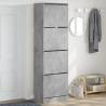 Shoe Cabinet with 4 Flip-Drawers - Concrete Grey 60x42x204 cm