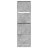 Shoe Cabinet with 4 Flip-Drawers - Concrete Grey 60x42x204 cm