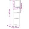 Shoe Cabinet with 4 Flip-Drawers - Concrete Grey 60x42x204 cm