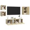 5 Piece TV Cabinet Set in Sonoma Oak - Modern Storage Solution