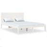 White Solid Wood Bed Frame 135x190 cm Double | HipoMarket