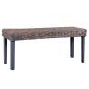 Bench 110 cm Grey Natural Kubu Rattan and Solid Mango Wood Colour grey 