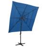 4-Tier Azure Blue Parasol with Aluminium Pole | HipoMarket