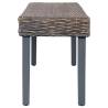 Stylish 110 cm Grey Kubu Rattan & Mango Wood Bench - HipoMarket