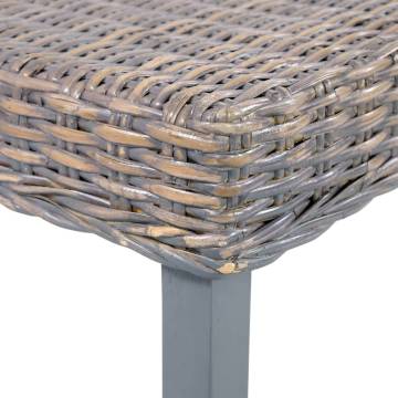 Stylish 110 cm Grey Kubu Rattan & Mango Wood Bench - HipoMarket