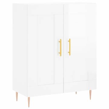 Highboard High Gloss White 69.5x34x180 cm - Stylish Storage