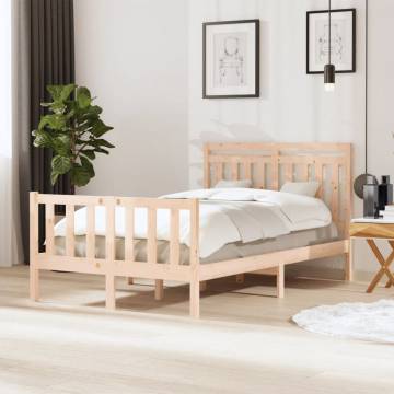 Solid Wood Bed Frame 120x190 cm Small Double - Hipomarket