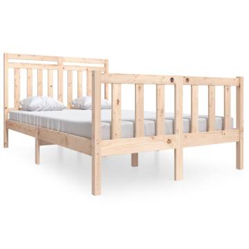 Solid Wood Bed Frame 120x190 cm Small Double - Hipomarket