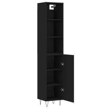 Stylish Highboard Black - 34.5x34x180 cm | Hipomarket UK