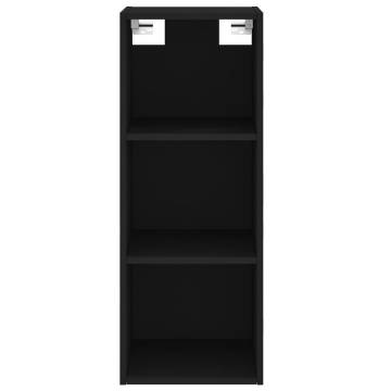 Stylish Highboard Black - 34.5x34x180 cm | Hipomarket UK