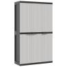 Outdoor Storage Cabinet Grey & Black - 97x37x165 cm PP