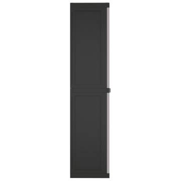 Outdoor Storage Cabinet Grey & Black - 97x37x165 cm PP