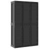 Outdoor Storage Cabinet Grey & Black - 97x37x165 cm PP