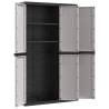 Outdoor Storage Cabinet Grey & Black - 97x37x165 cm PP