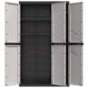 Outdoor Storage Cabinet Grey & Black - 97x37x165 cm PP