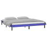 LED Bed Frame Grey 135x190 cm Double Solid Wood | HipoMarket