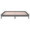 LED Bed Frame Grey 135x190 cm Double Solid Wood | HipoMarket