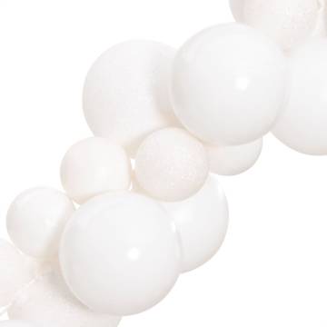 White Christmas Balls Garland 175 cm - Shatterproof Decoration