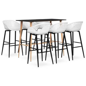 7 Piece Black and White Bar Set for Modern Homes | Hipomarket