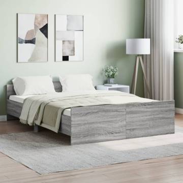 Grey Sonoma Bed Frame with Headboard & Footboard - 140x190 cm