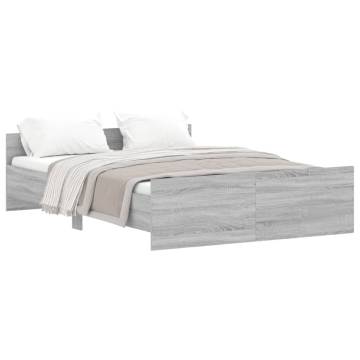 Grey Sonoma Bed Frame with Headboard & Footboard - 140x190 cm