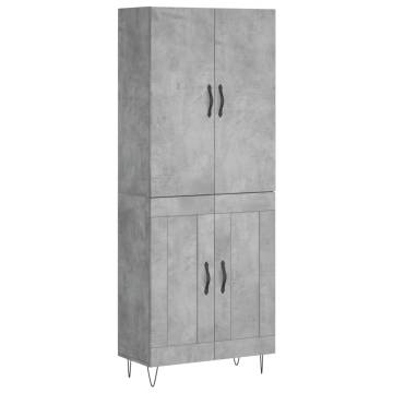 Stylish Highboard Concrete Grey - 69.5x34x180 cm | HipoMarket