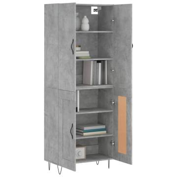 Stylish Highboard Concrete Grey - 69.5x34x180 cm | HipoMarket