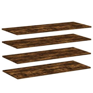 Wall Shelves 4 pcs Smoked Oak - Stylish Storage Solution