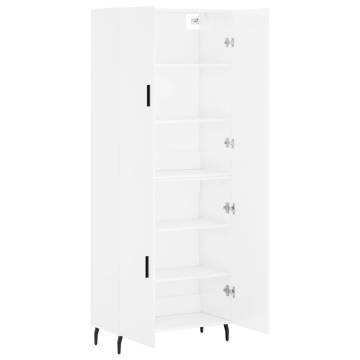 Stylish Highboard High Gloss White - 69.5x34x180 cm