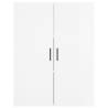 Stylish Highboard High Gloss White - 69.5x34x180 cm