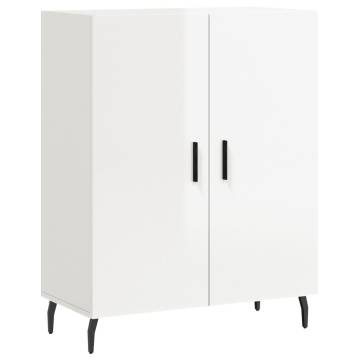 Stylish Highboard High Gloss White - 69.5x34x180 cm