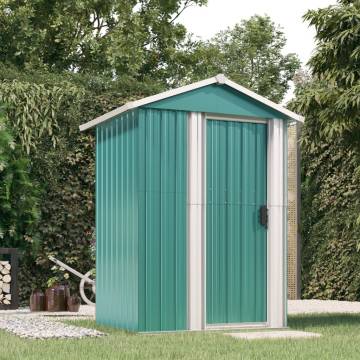 Garden Shed Green 126x97.5 cm Galvanised Steel - HipoMarket