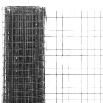 PVC Coated Chicken Wire Fence 25x0.5m - Durable & Grey