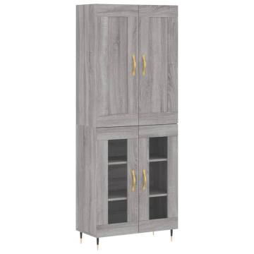 Stylish Highboard Grey Sonoma - Engineered Wood 69.5x34x180 cm