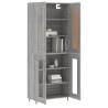 Stylish Highboard Grey Sonoma - Engineered Wood 69.5x34x180 cm