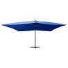 Cantilever Umbrella with Wooden Pole - Azure Blue 400x300 cm